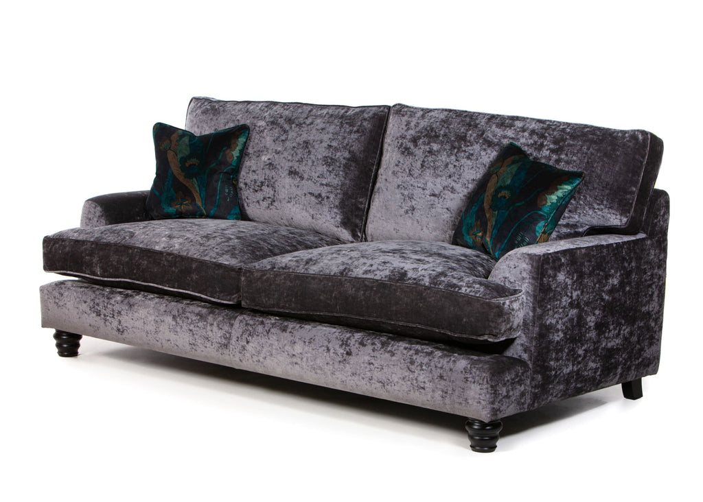 Canterbury 3 Seater Upholstered Fabric Sofa - Made To Order angled side view