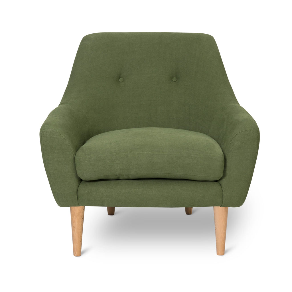 Hepburn Armchair Upholstered Fabric Sofa - Made To Order front view