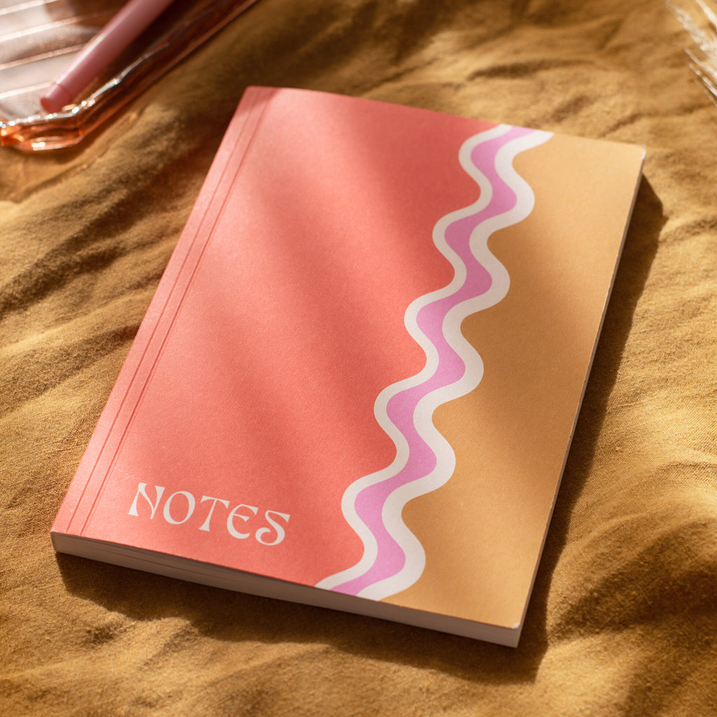 A5 Lined Flat Lay Notebook - Wiggle Waves