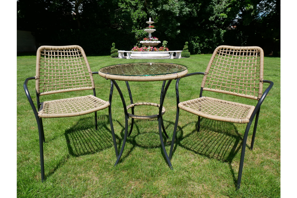 Amalfi Rattan Table & Two Chairs Outdoor Set