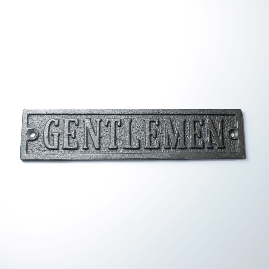 Antique Iron Cast Gentlemen Plaque