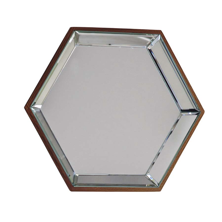 Bevelled Glass Hexagonal Framed Mirror