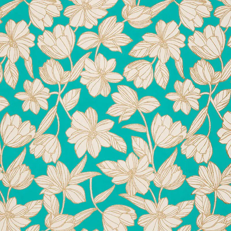 Bold Floral Gift Wrap Teal