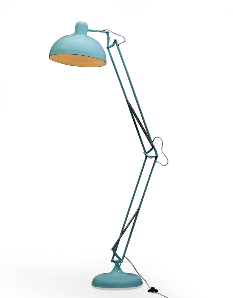 Extra Large Classic Desk Style Adjustable Floor Lamp sky blue with grey flex
