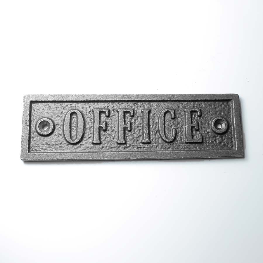 Cast Antique Iron Office Plaque