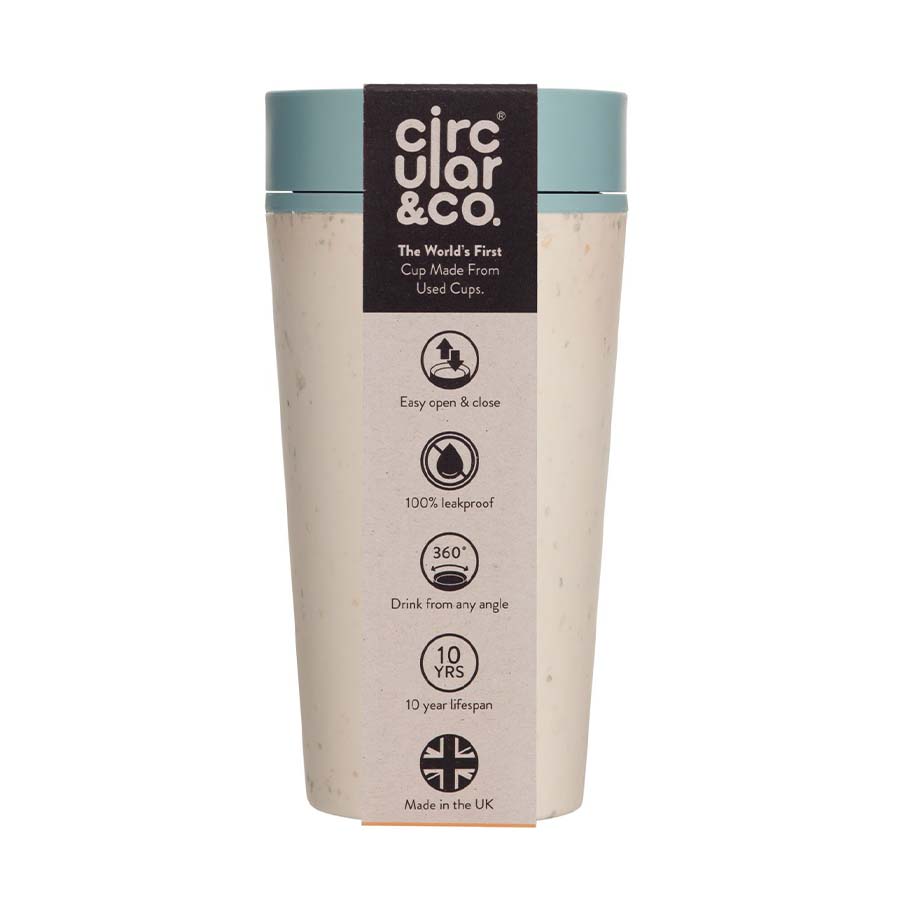 Circular & Co Reusable Coffee Cup 12oz Cream & Blue