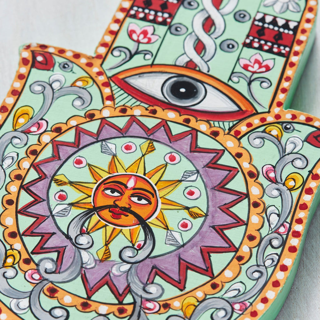 Colourful Hamsa Mandala Incense Holder close up