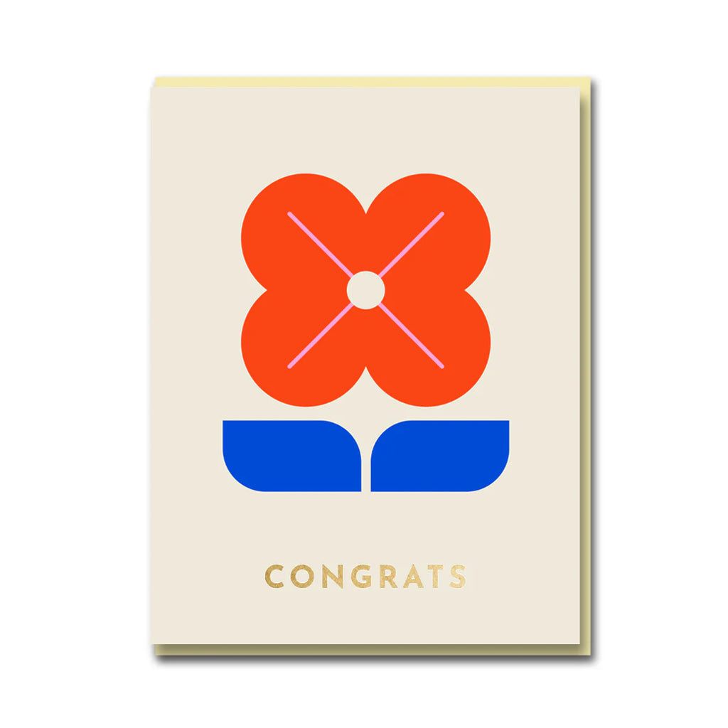 Congrats Red Flower Greetings Card