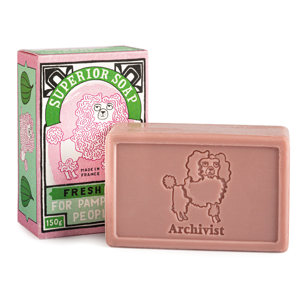 Fig Hand Soap Bar, poodle packaging, made in france