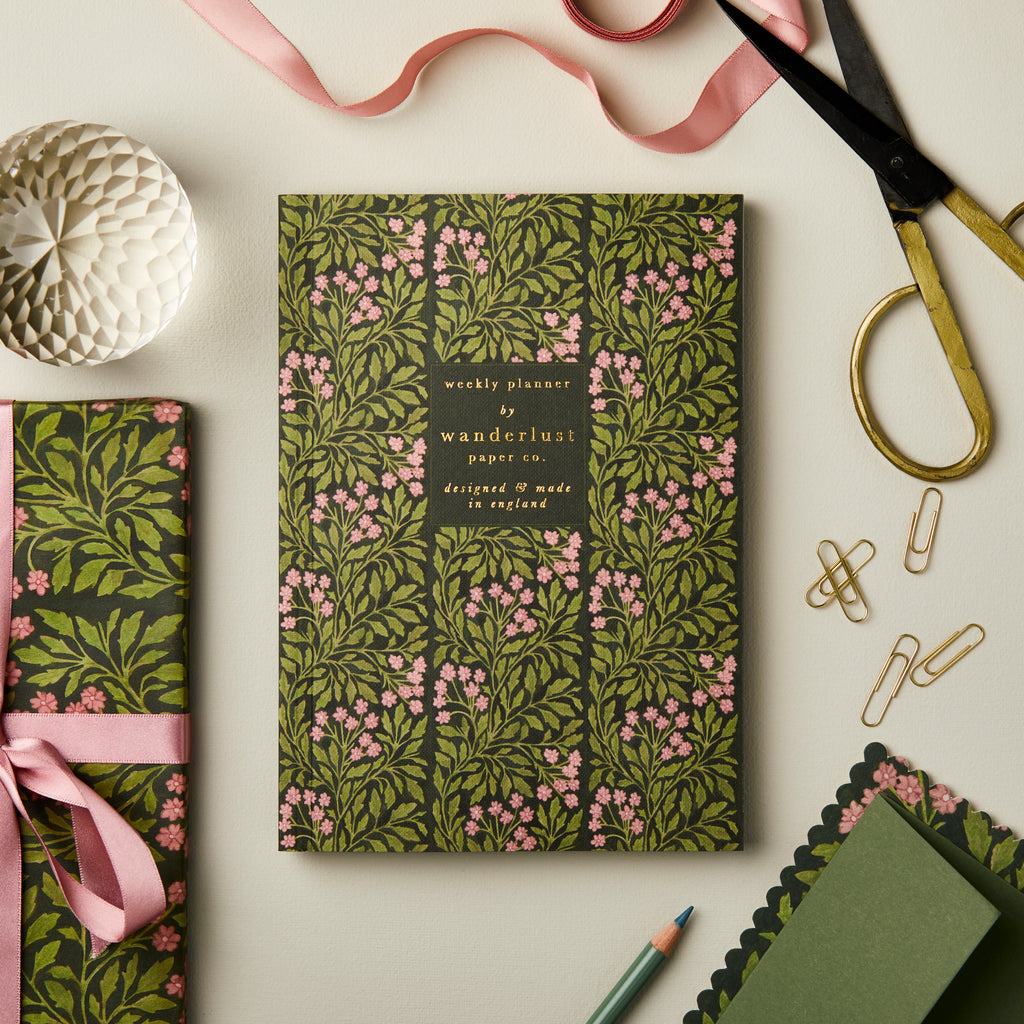 Green Flora Weekly A5 Planner Front Cover