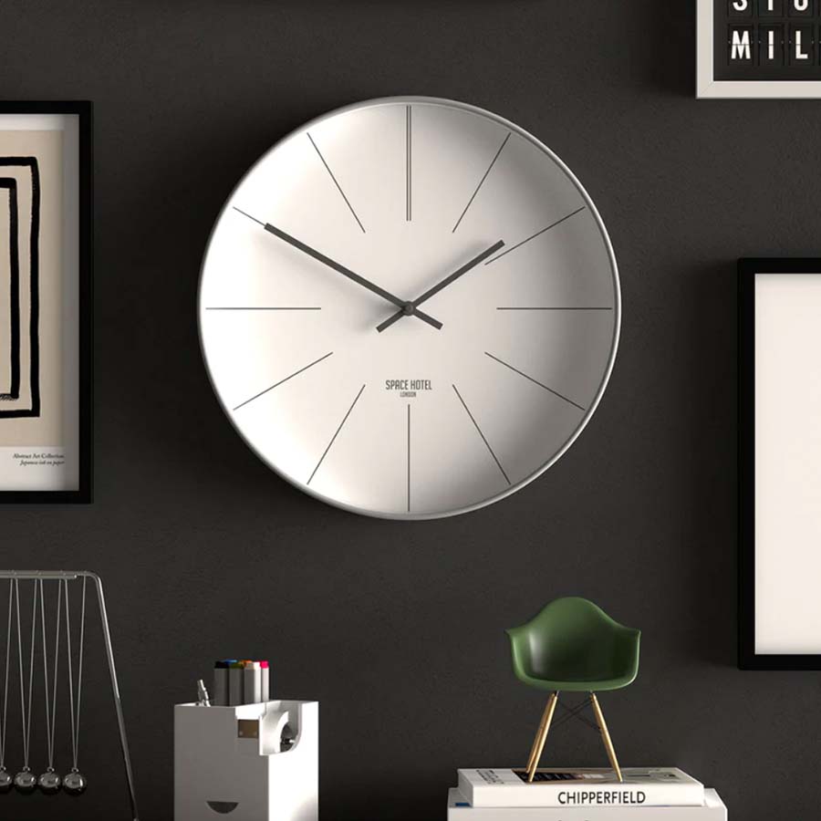 Futuristic White Silent Wall Clock