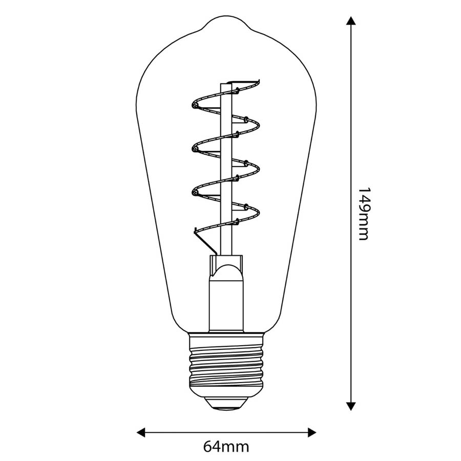 LED Gold Edison ST64 4W E27 Dimmable Bulb*