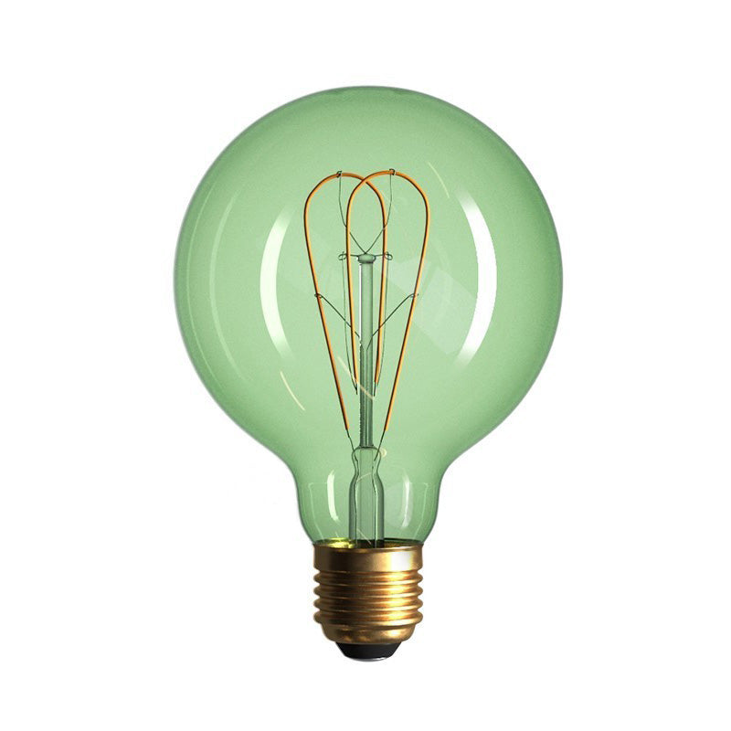 LED Light Bulb - Globe G95 Curved Double Loop Filament - 5W E27 Dimmable - Green