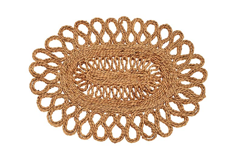 Looped Jute Oval Decorative Table Placemat