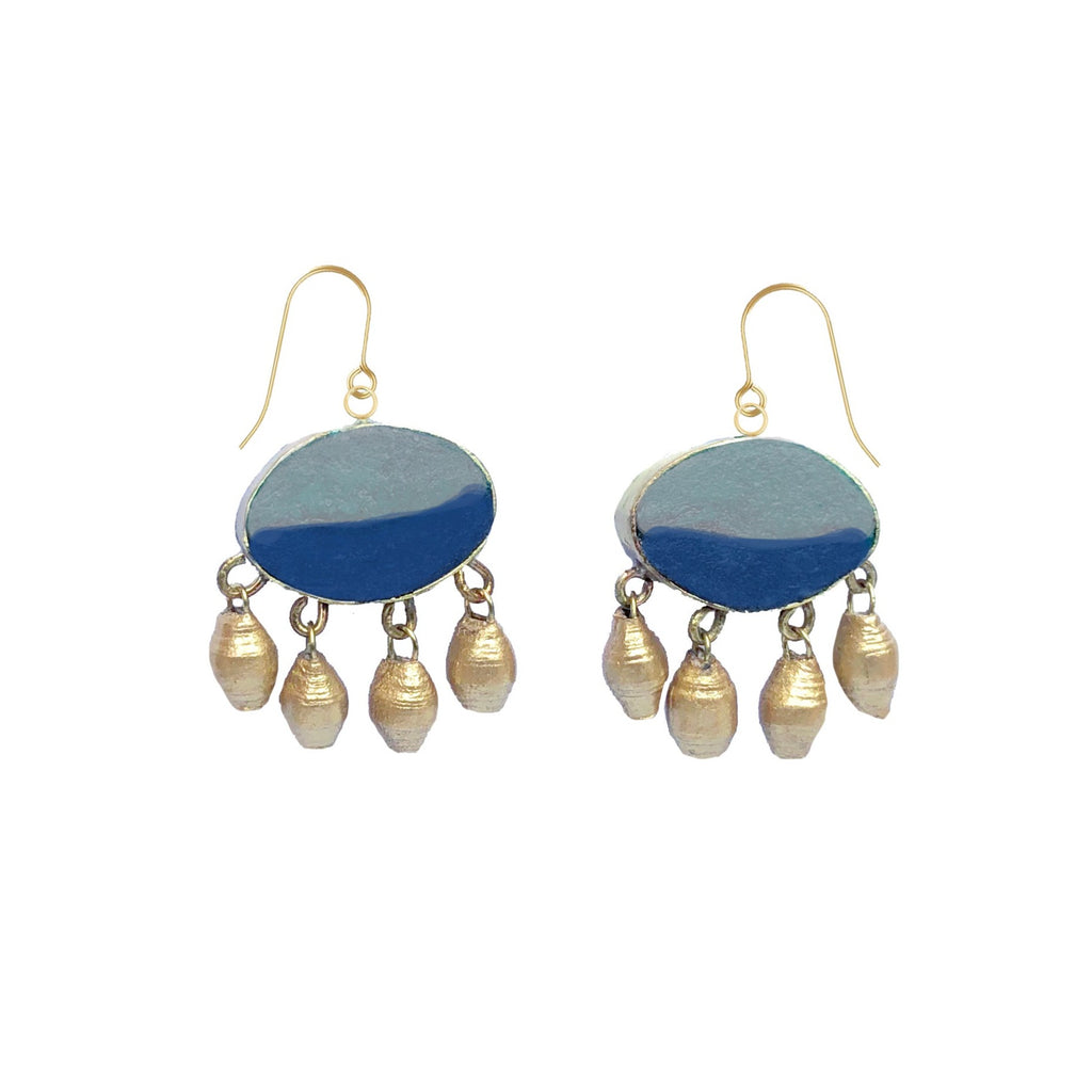 Malachite Two Tone Blue Earrings