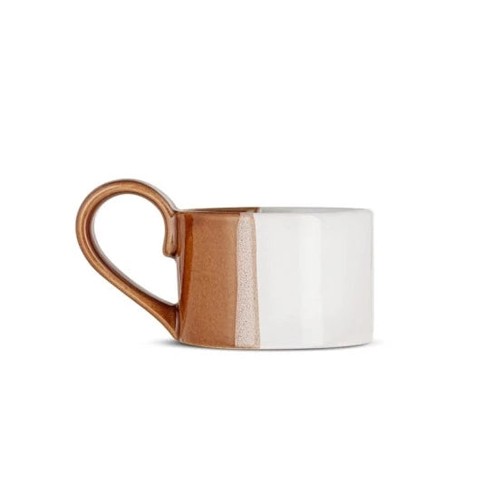 Mittee Off White & Terracotta Ceramic Teacup Tealight Holder Nkuku - sold individually