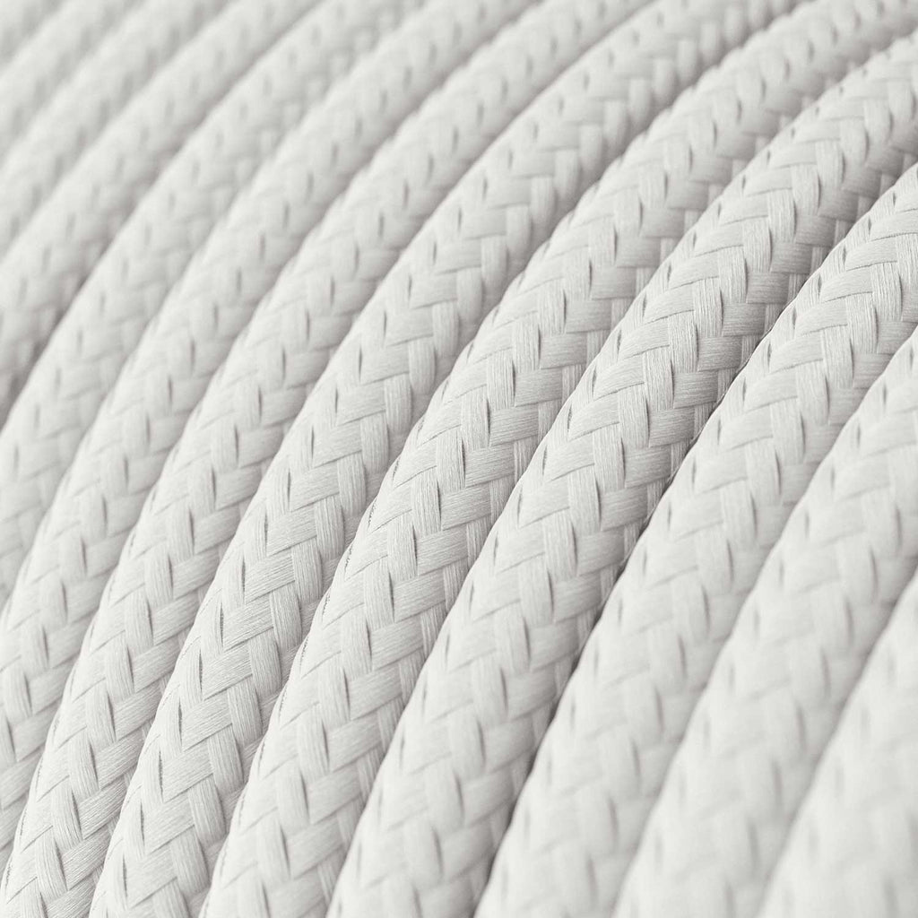 Round 3 Core Electrical Cable Covered with Rayon in White* close up