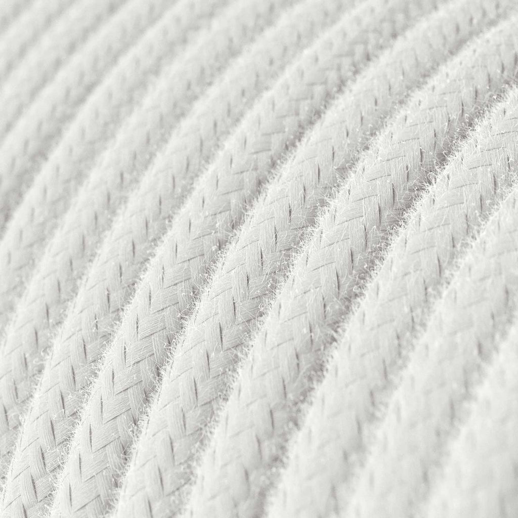 Round 3 Core Electric Cable Covered with Cotton in White close up