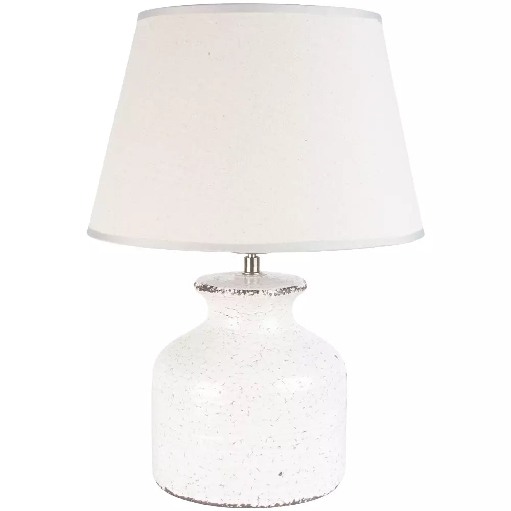 Rustic Cream Ceramic Table Lamp with Cream Shade