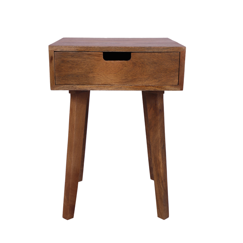 Scandi Style One Drawer Bedside Table natural finish front view