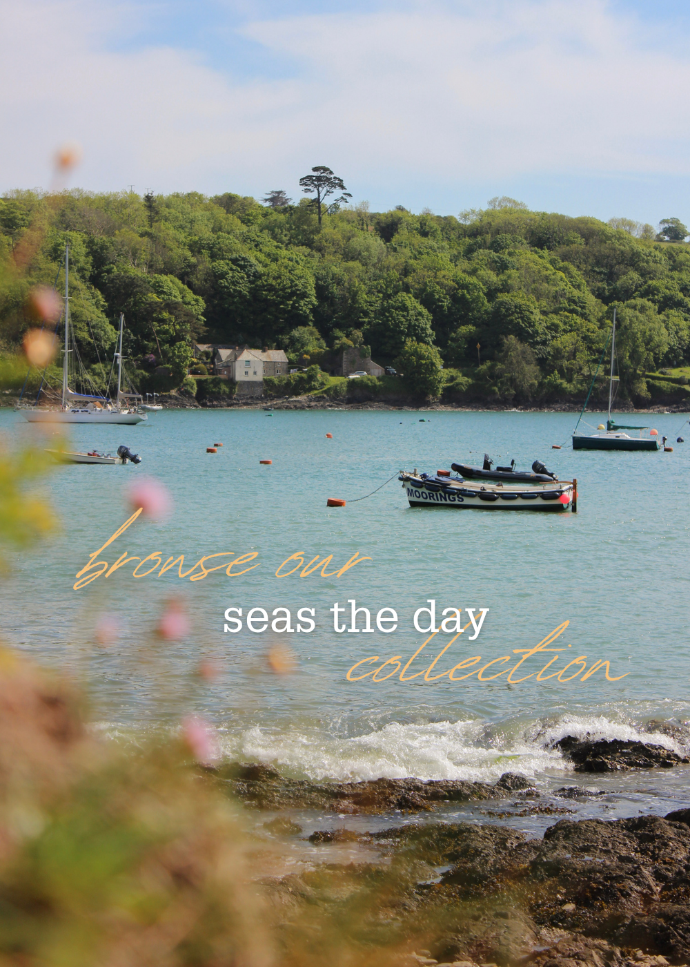 Banner featuring a seascape with boats