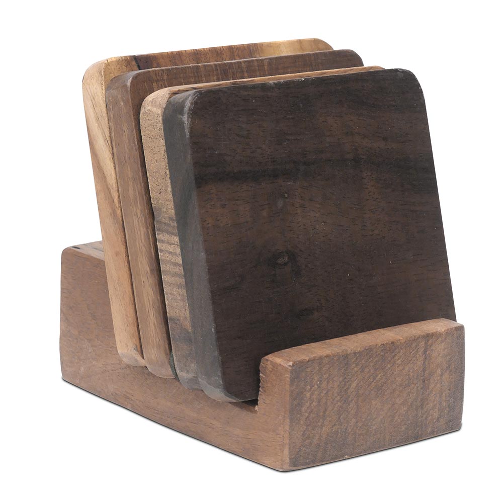 Set of Four Reclaimed Wood Coasters