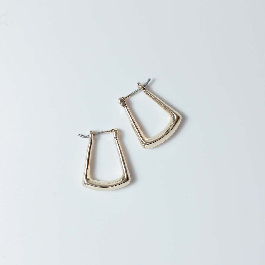 Small Triangle Shape Earrings - Gold 
