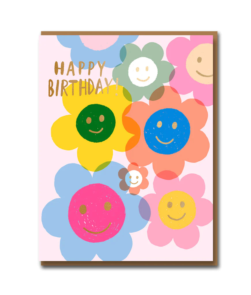 Smiling At You Birthday Flowers Greetings Card