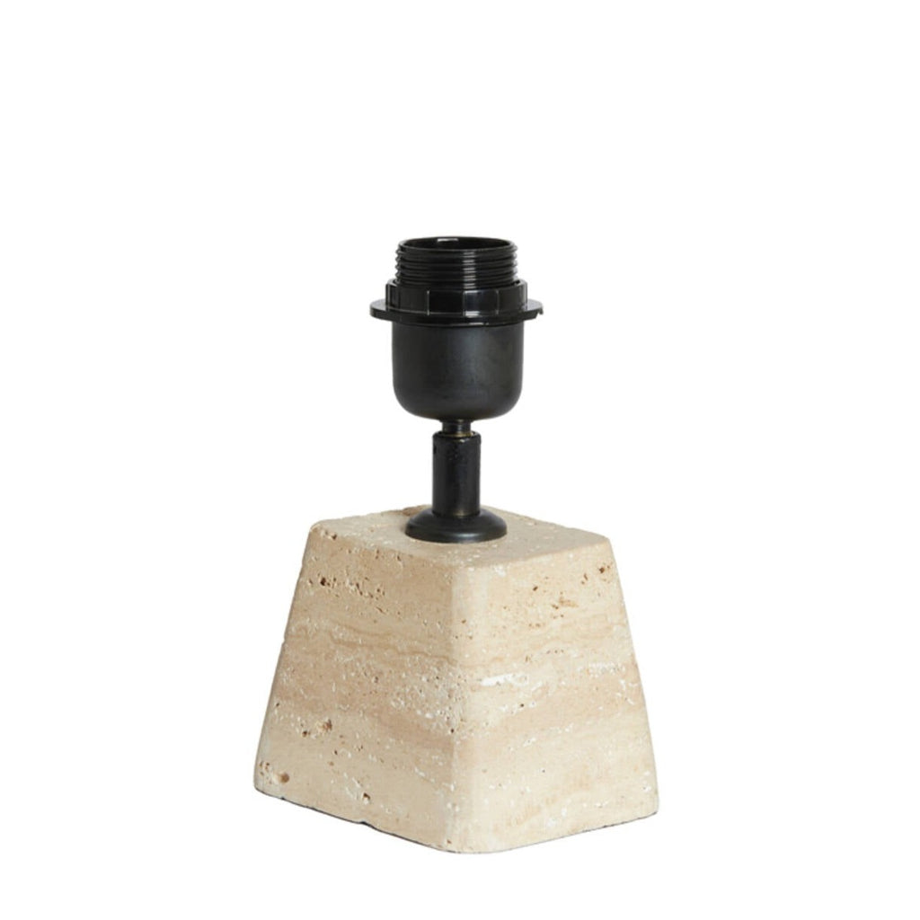 Square Sand Textured Cement Lamp Base angled view