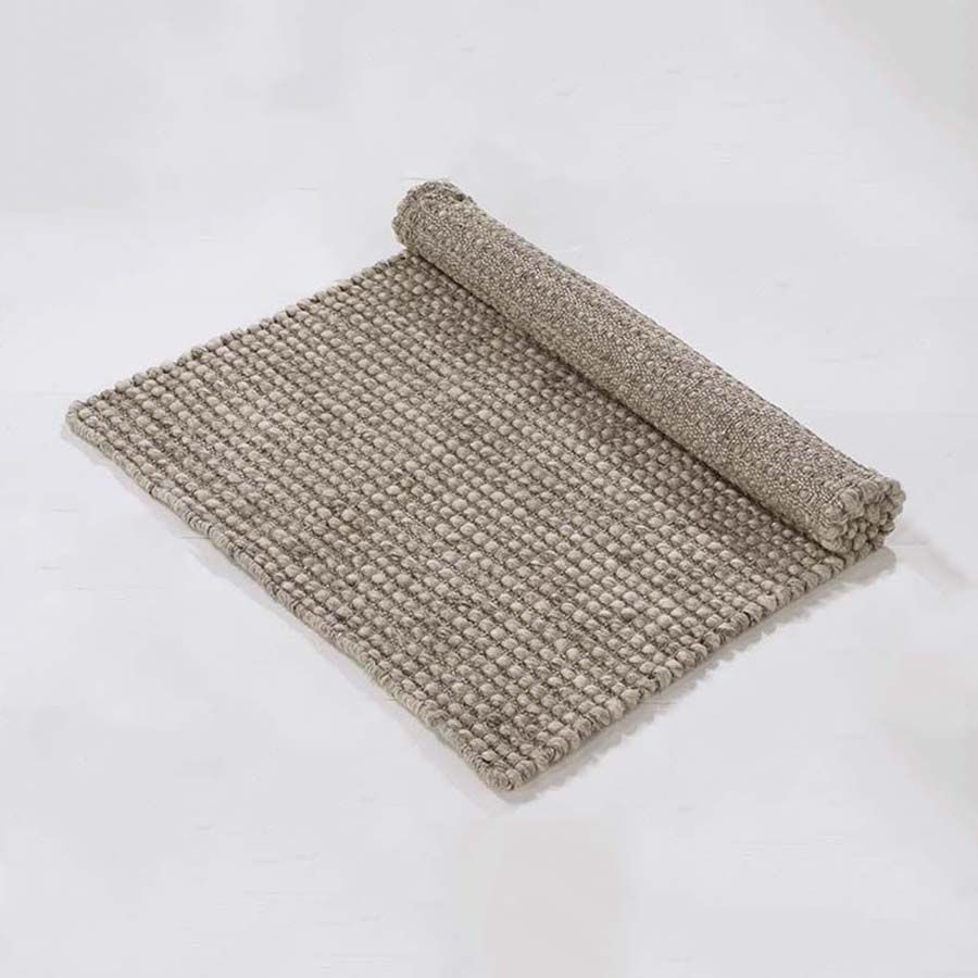 Taupe Wool Rich Woven Rug