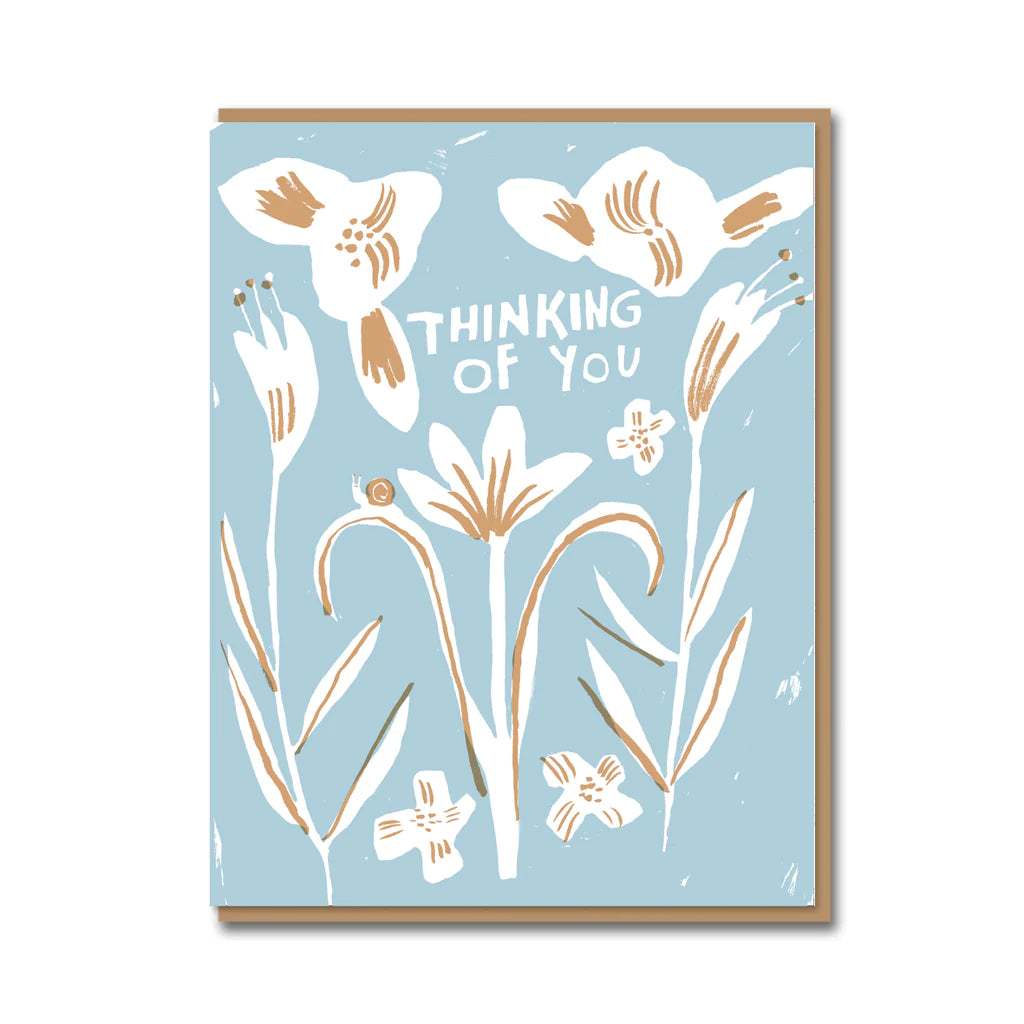 Thinking Of You White Lillies Greetings Card