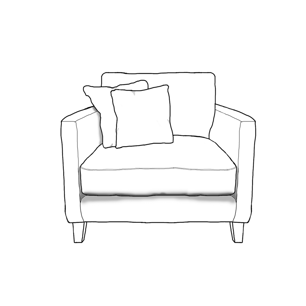 Chelsea Upholstered Fabric Armchair - Made To Order Line Drawing