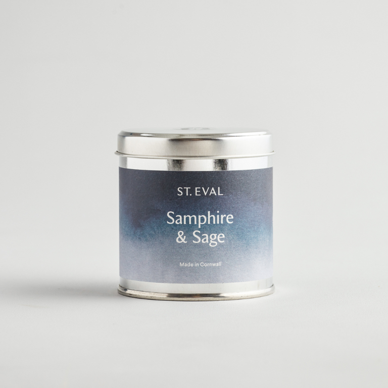 Coastal Scented Tin Candle - Samphire & Sage St Eval