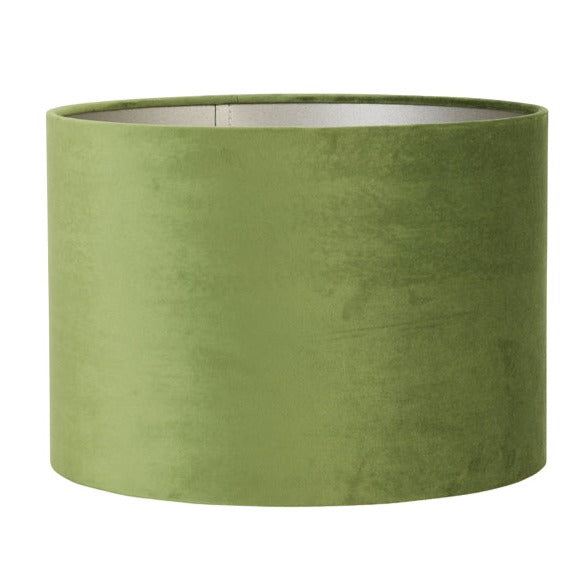 Olive Green Velvet Cylinder Shade