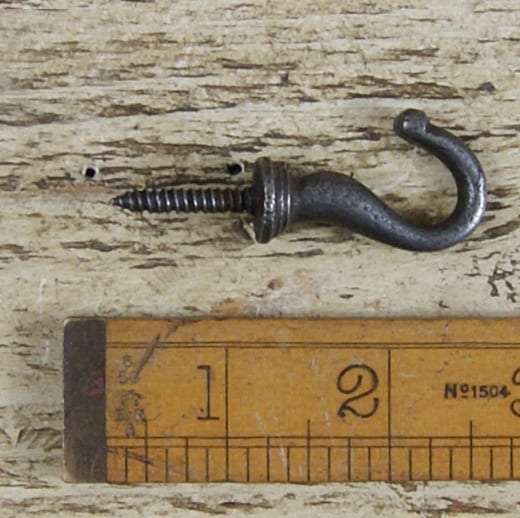 Antique Iron Ceiling Cup  Short Screw-in Hook