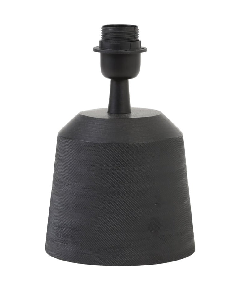 Textured Black Metal Lamp Base Conical Shaped