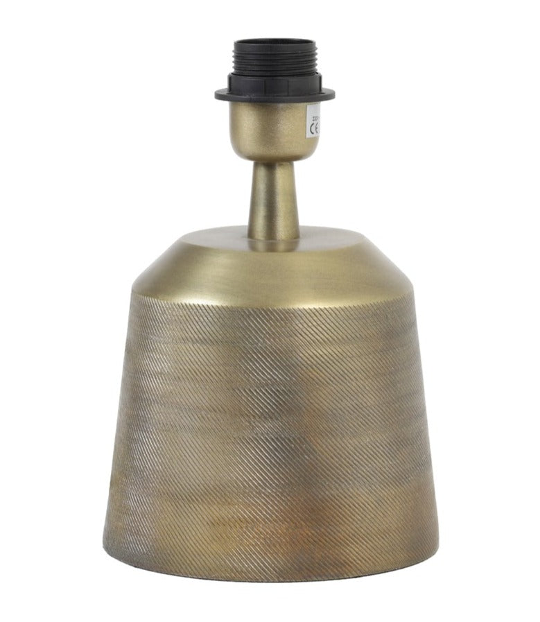 Conic Shaped Textured Antique Bronze Metal Lamp Base