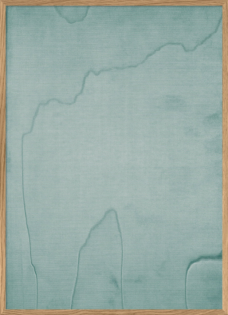 Pale Aqua Book Cover Print in Oak Frame