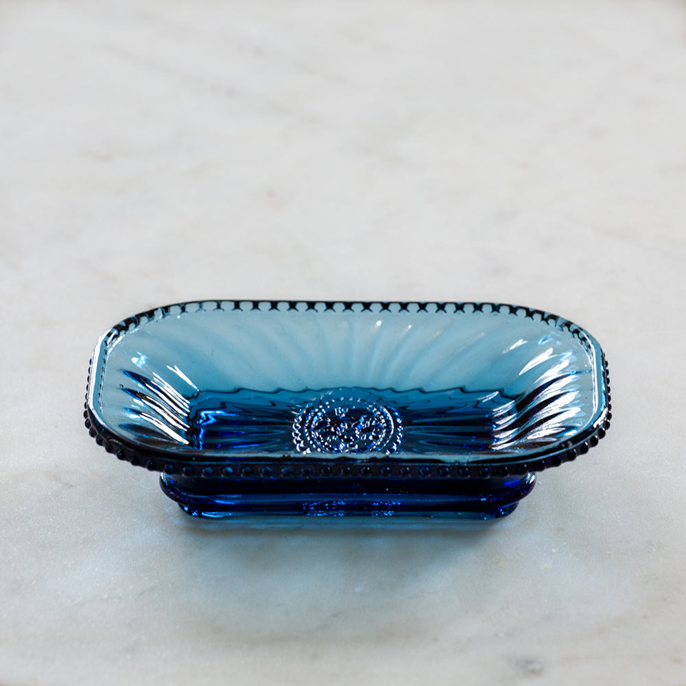 Glass Bijou Soap Dish Pale Blue