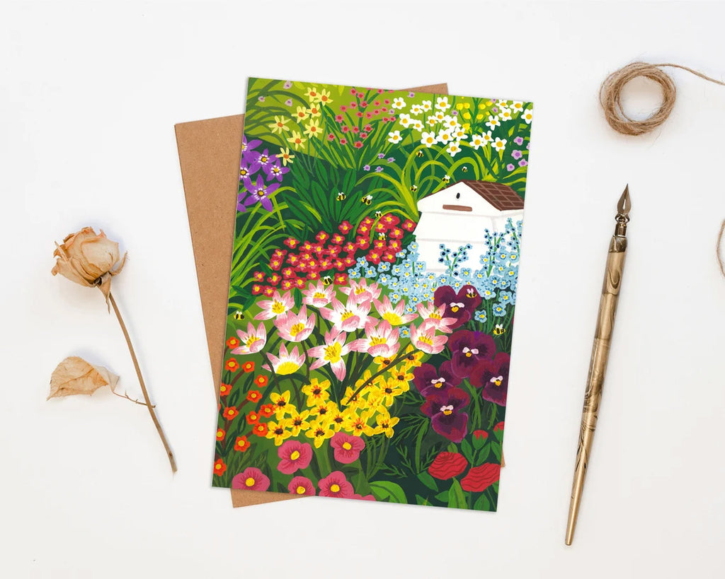Illustrated Bee Garden Greetings Card