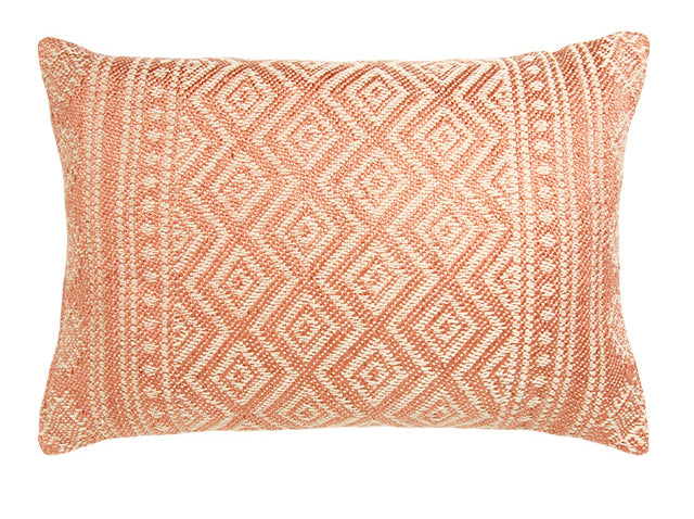 Hand Loomed Recycled Pet Yarn Cushion Pink Rose