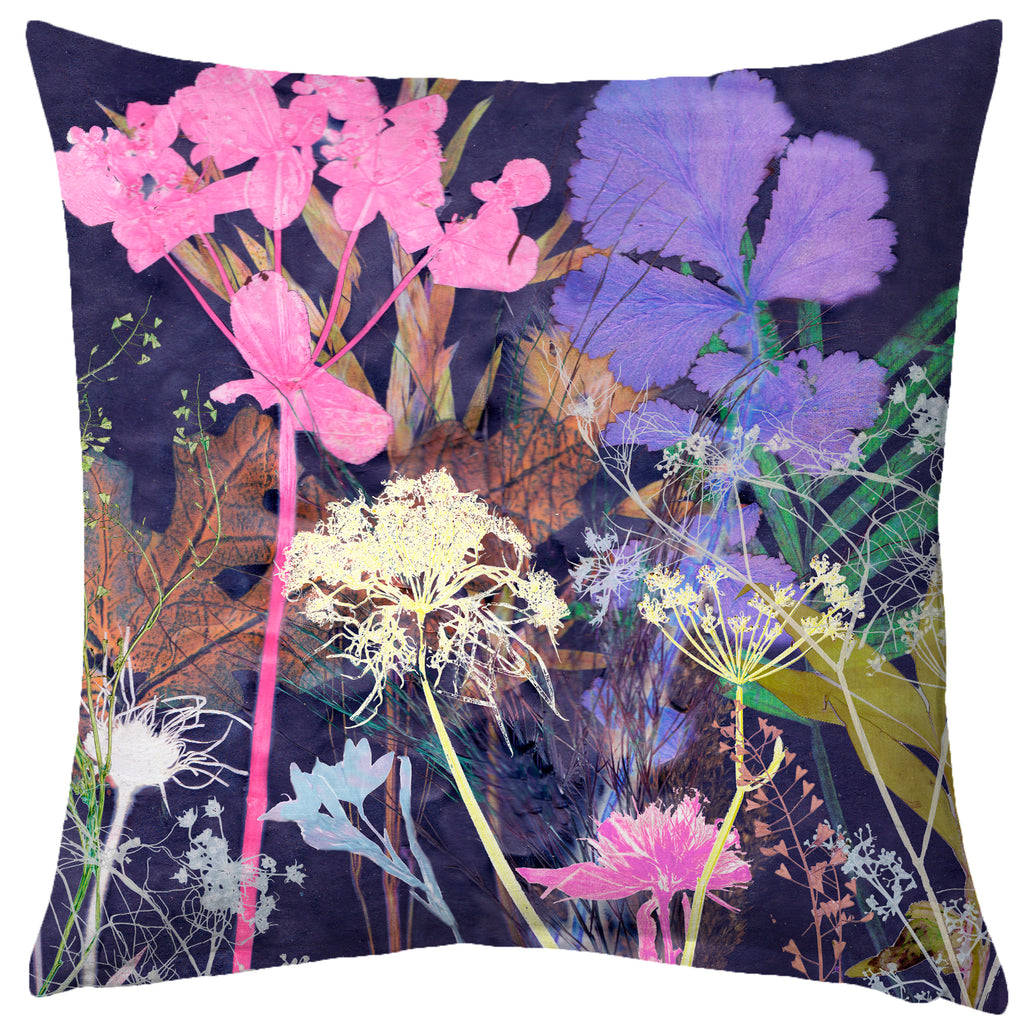 Felicity Pink & Purple Floral Print Cushion
