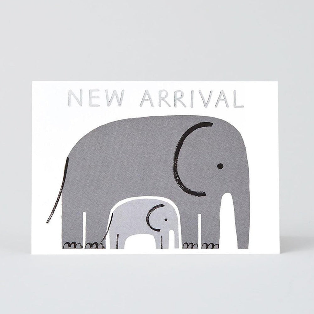 New Arrival Elephant Silver Foil Greetings Card 