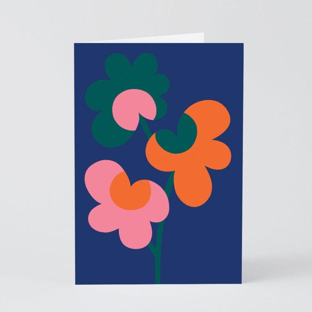 Abstract Flower Trio Art Card