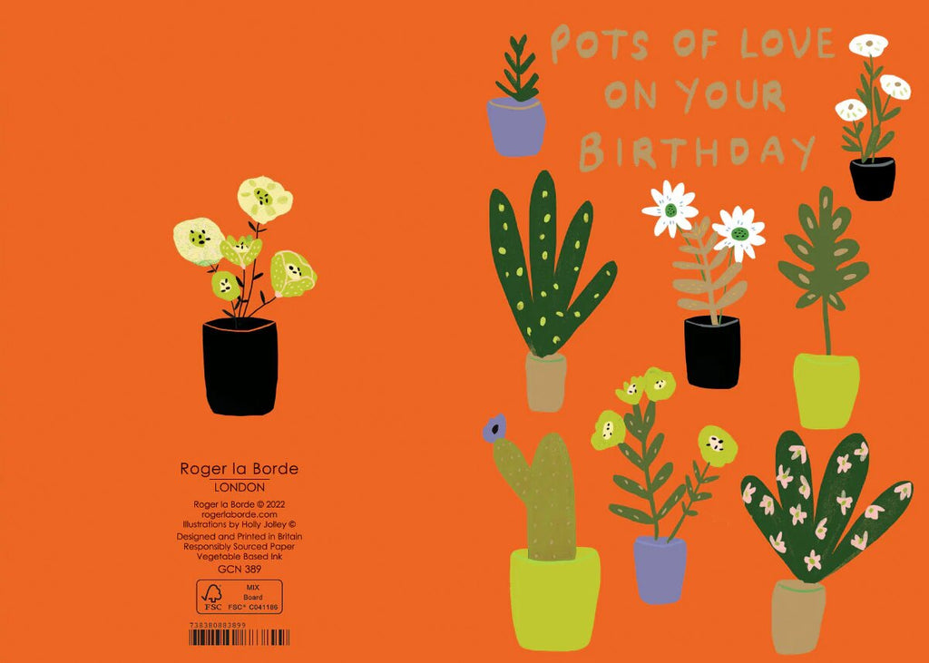 Pots of Love Birthday Card