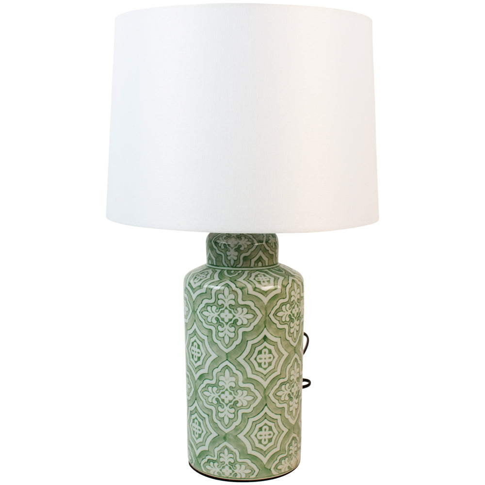 Moroccan Style Table Lamp with White Shade