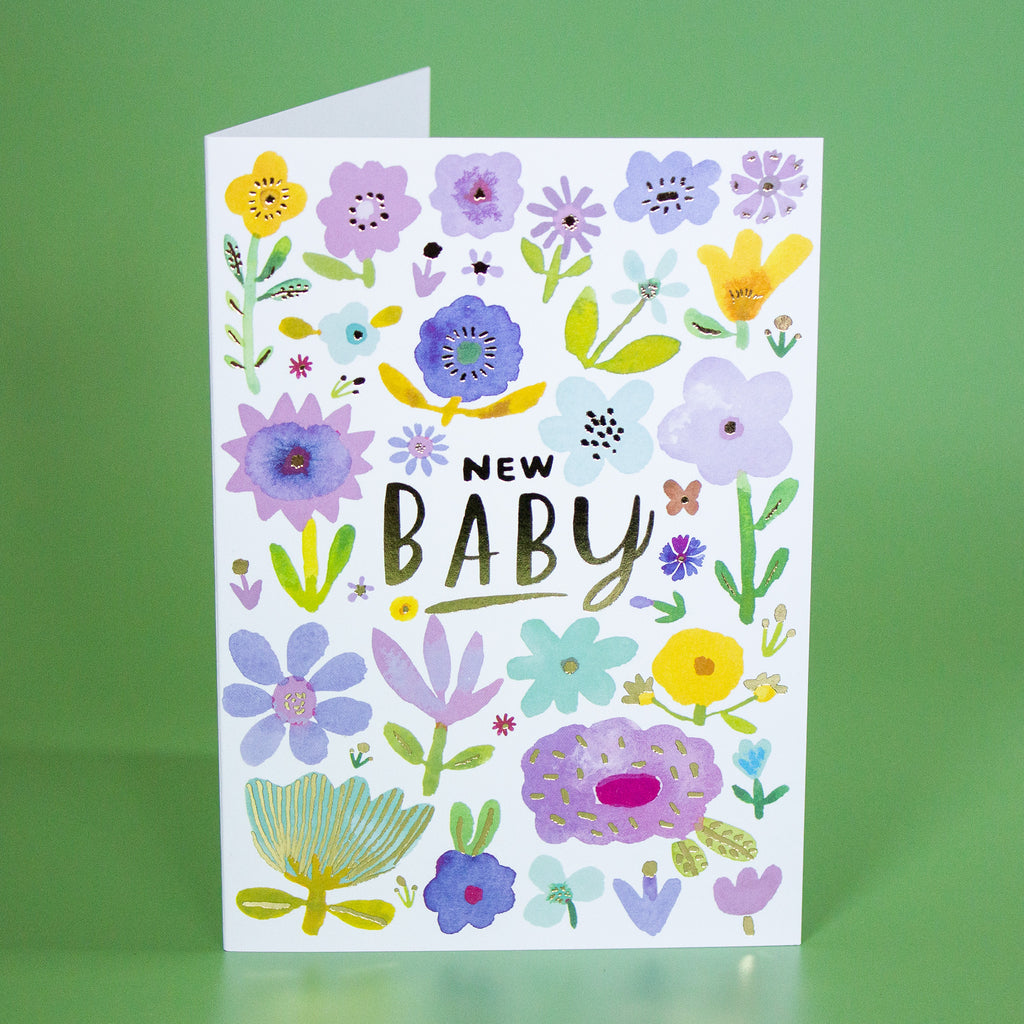 New Baby Floral Greetings Card