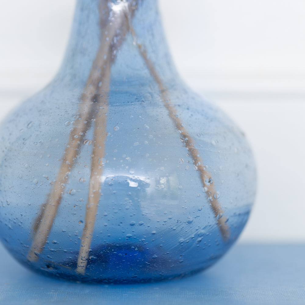 Palar Vase Recycled Glass Lapis close up detail