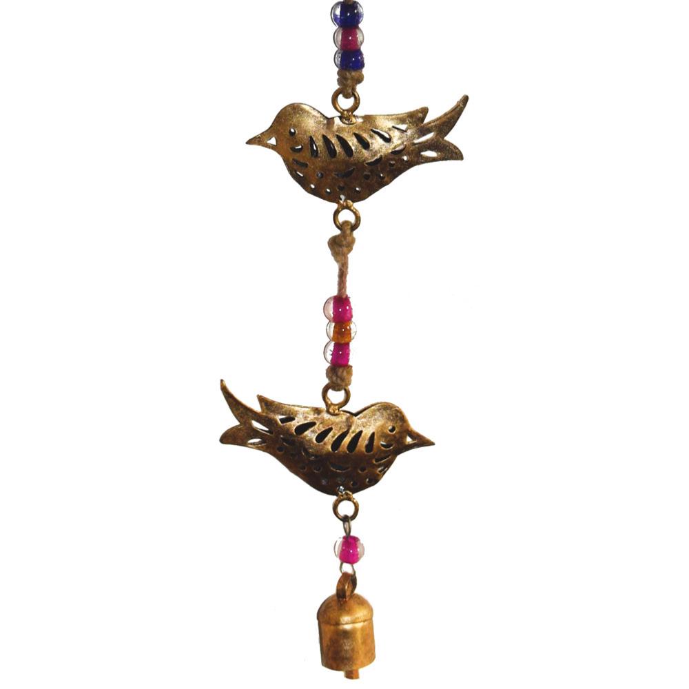 Brass Chime with Four Birds