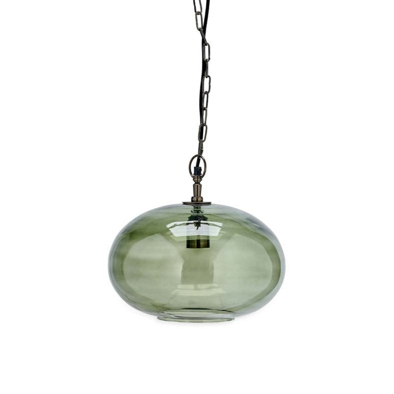 Small Otoro Green Smoke Glass Pendant